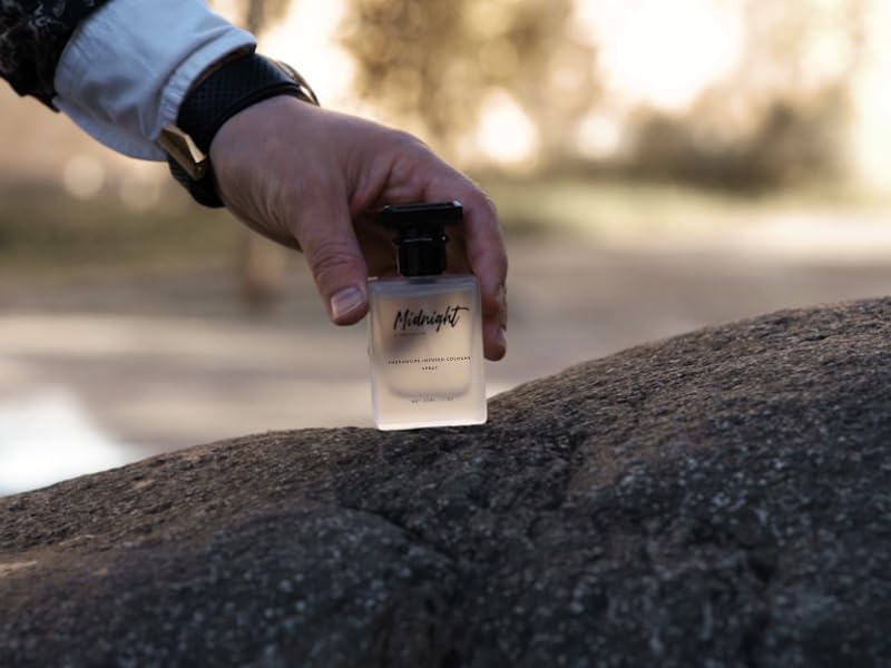 RawChemistry Midnight cologne spray bottle closeup