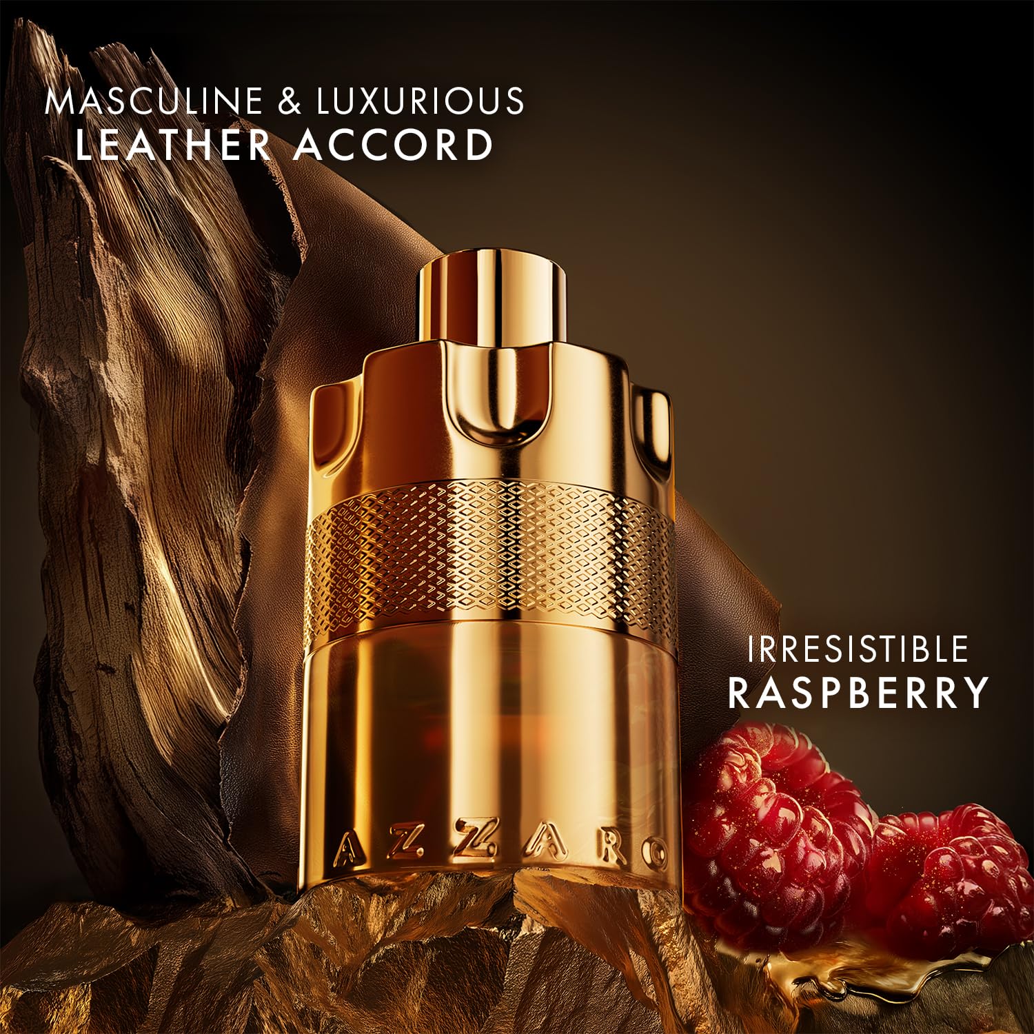 Azzaro Forever Wanted Elixir golden bottle design detail