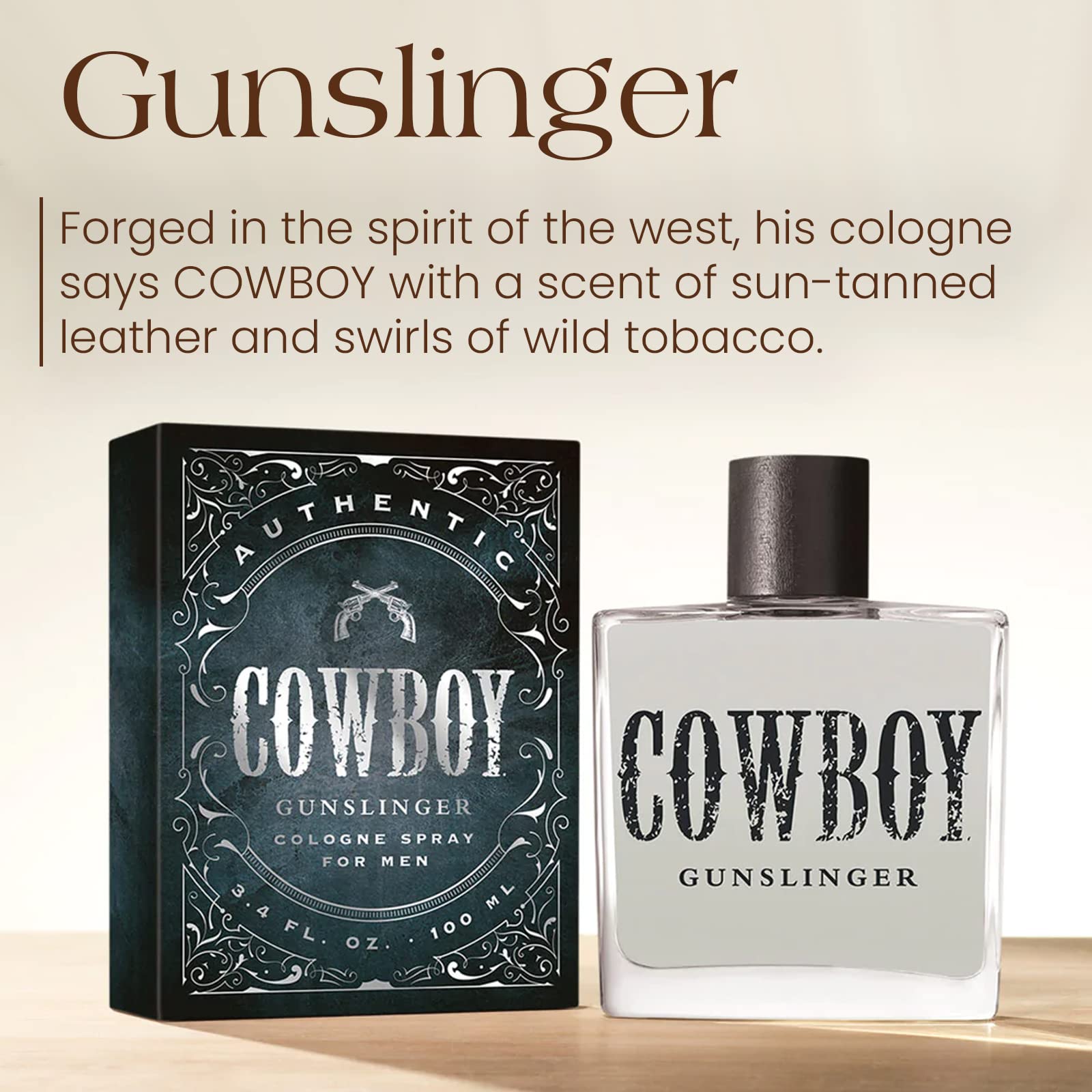 Tru Western Cowboy Gunslinger fragrance packaging side profile