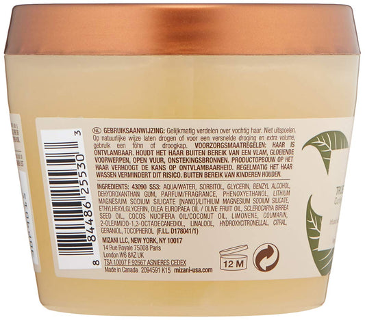 Mizani True Textures styling jelly jar displaying the authentic USA imported label for textured hair care