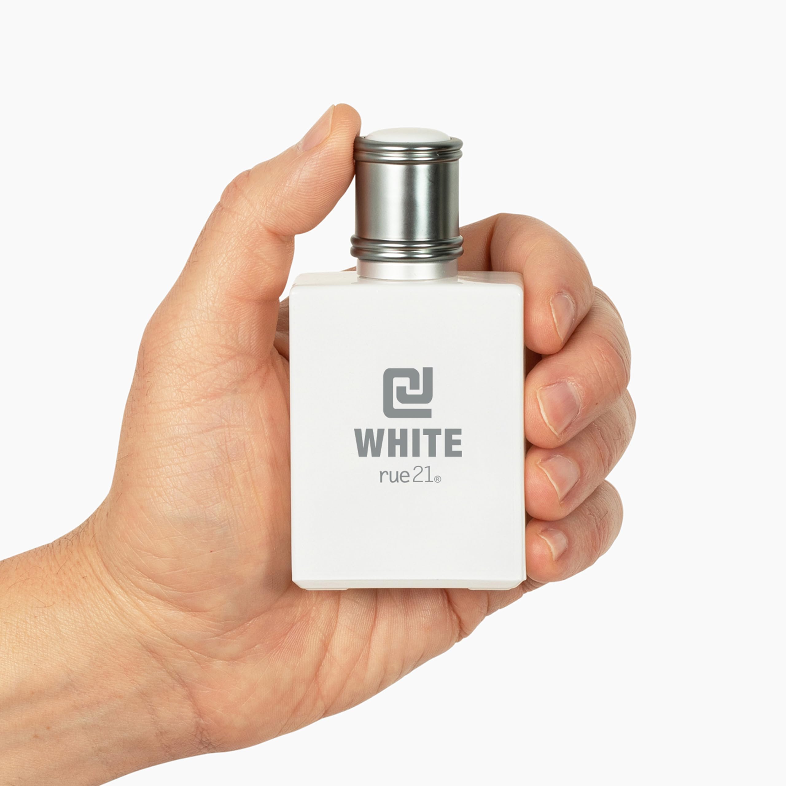 Side profile of Rue 21 CJ Red masculine cologne spray