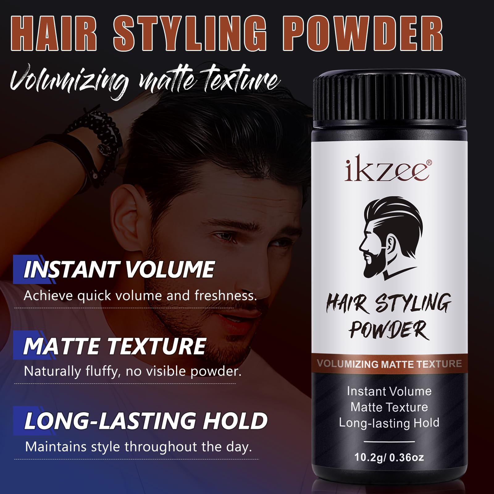 Texturizing and volumizing hair powder bottle for matte hold