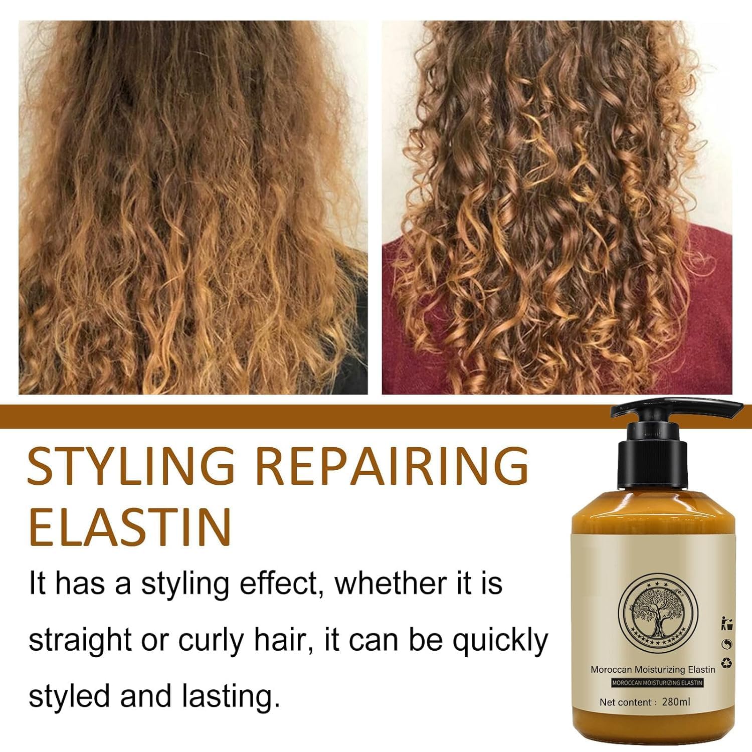 Back view of Utapossin Moroccan curl cream packaging details