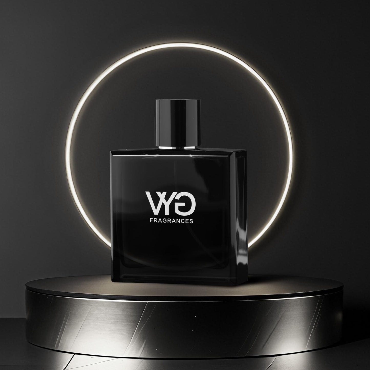 Side profile of Vyg Pheromone perfume bottle for men