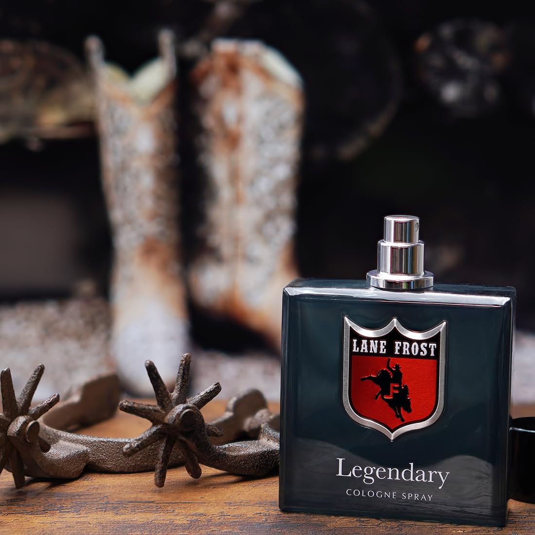 Top view of Lane Frost Legendary Cologne masculine fragrance