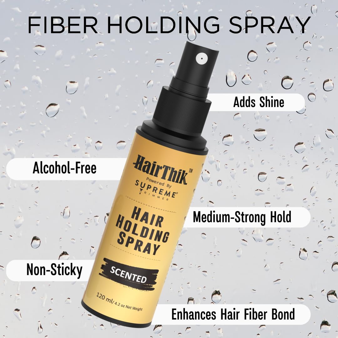 Water resistant hair fiber sealer spray for men thinning hair correction