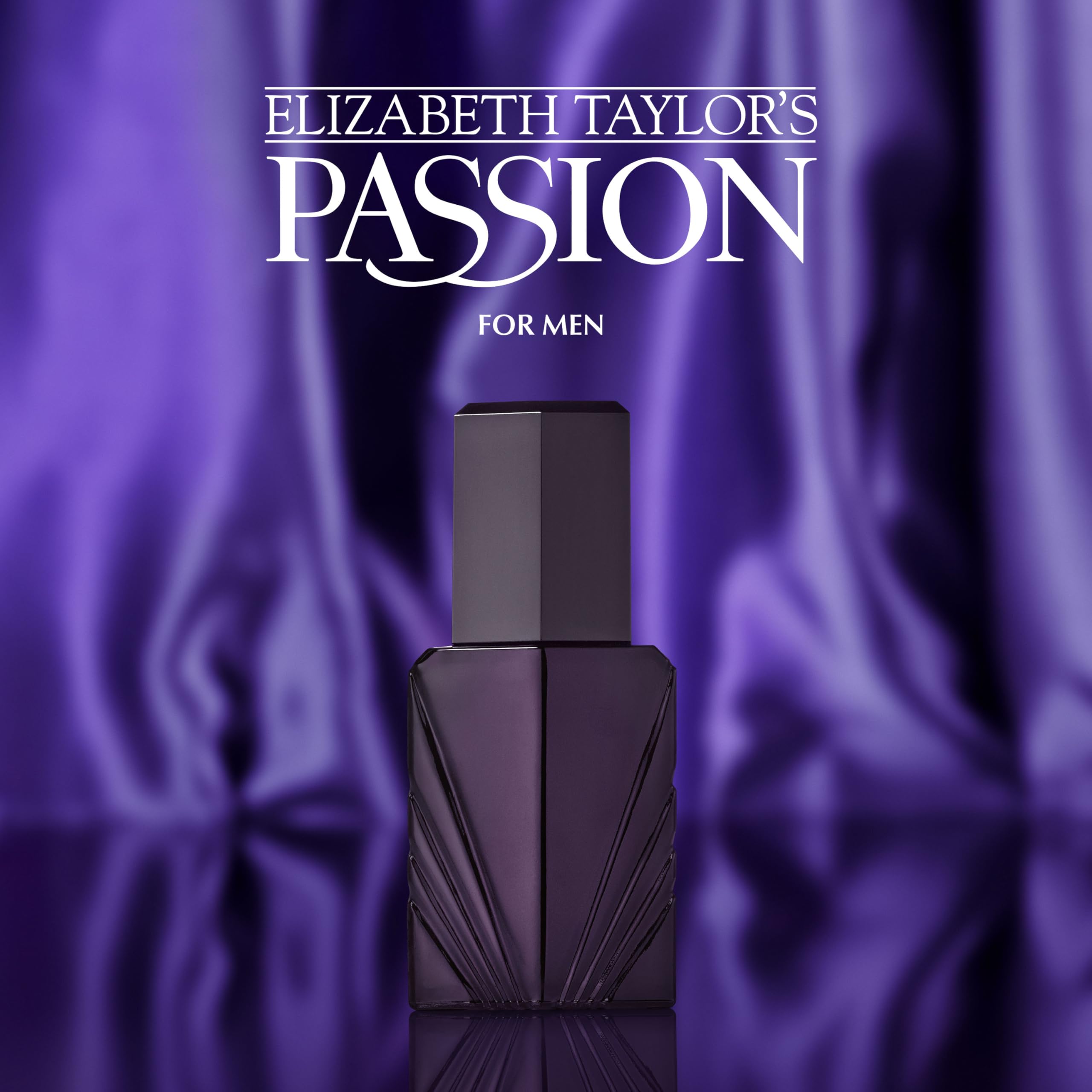 Elizabeth Taylor Passion for Men perfume bottle showing spray nozzle nozzle and cap alignment.