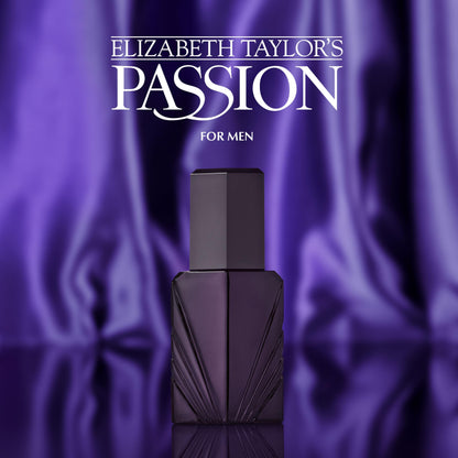 Elizabeth Taylor Passion for Men perfume bottle showing spray nozzle nozzle and cap alignment.