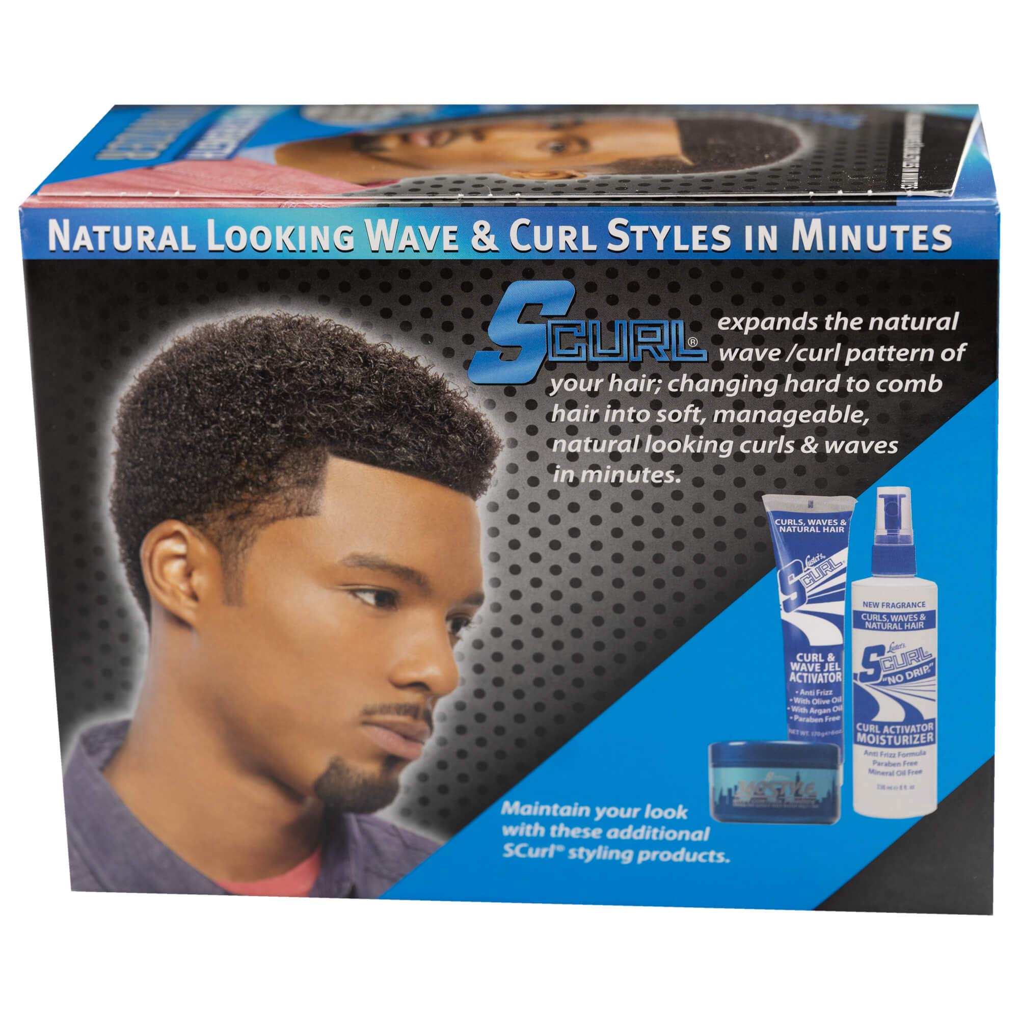 Luster's SCurl two application kit components including argan and olive oil conditioning cream