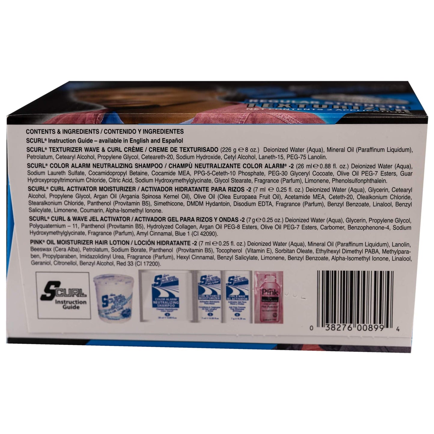 Authentic USA imported Luster's wave and curl creme styling kit back label