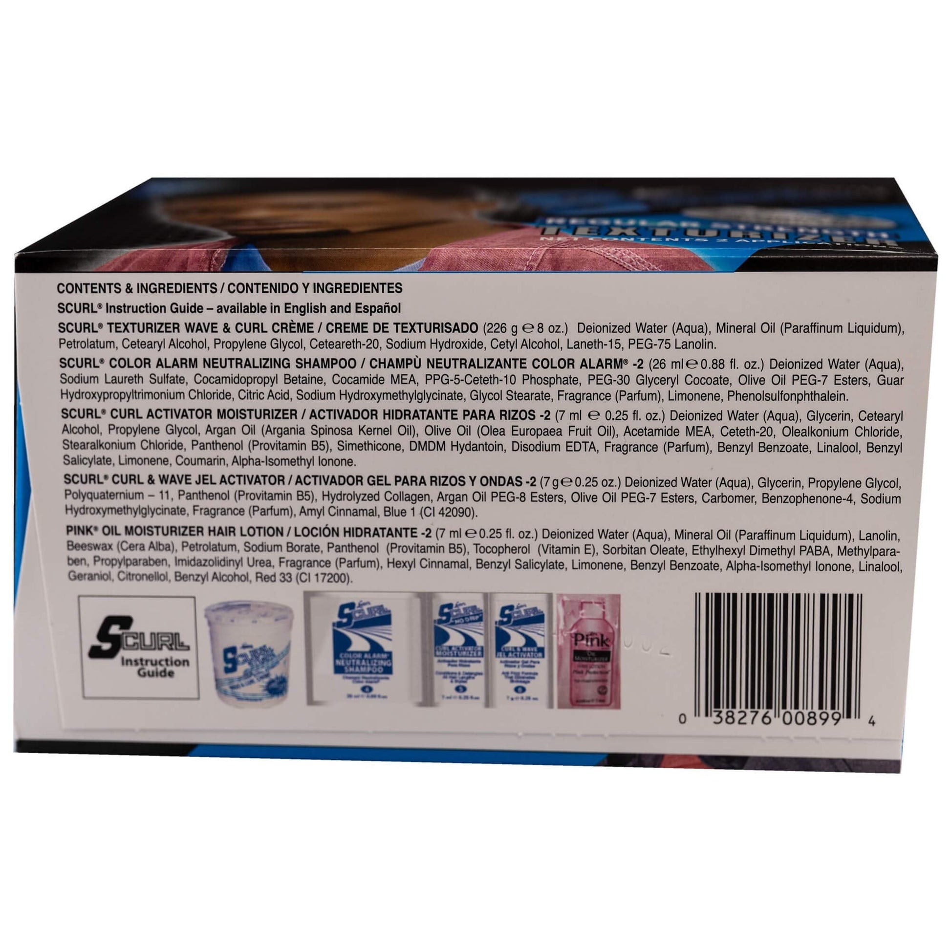 Authentic USA imported Luster's wave and curl creme styling kit back label