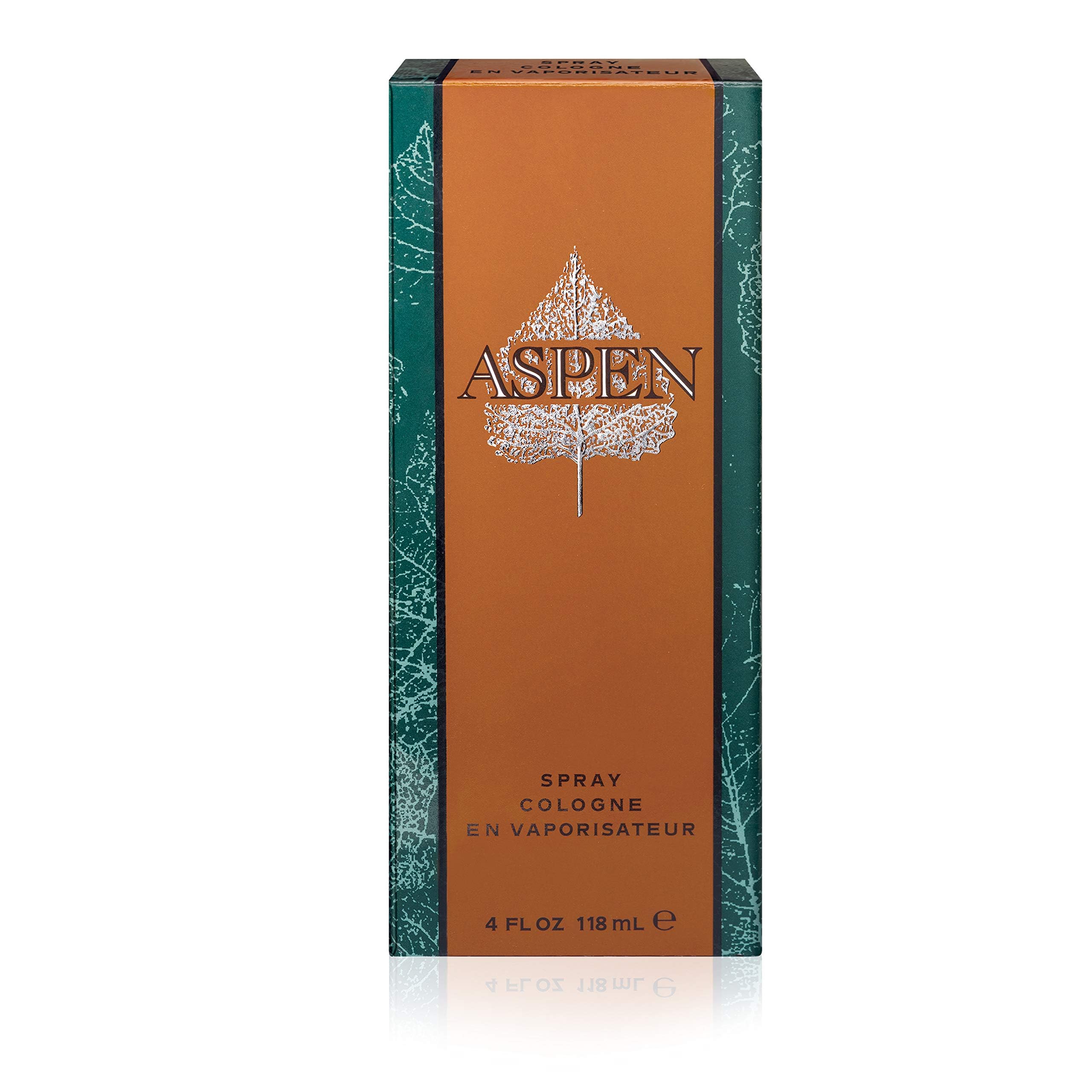 Aspen woody spicy masculine fragrance spray bottle showing liquid details