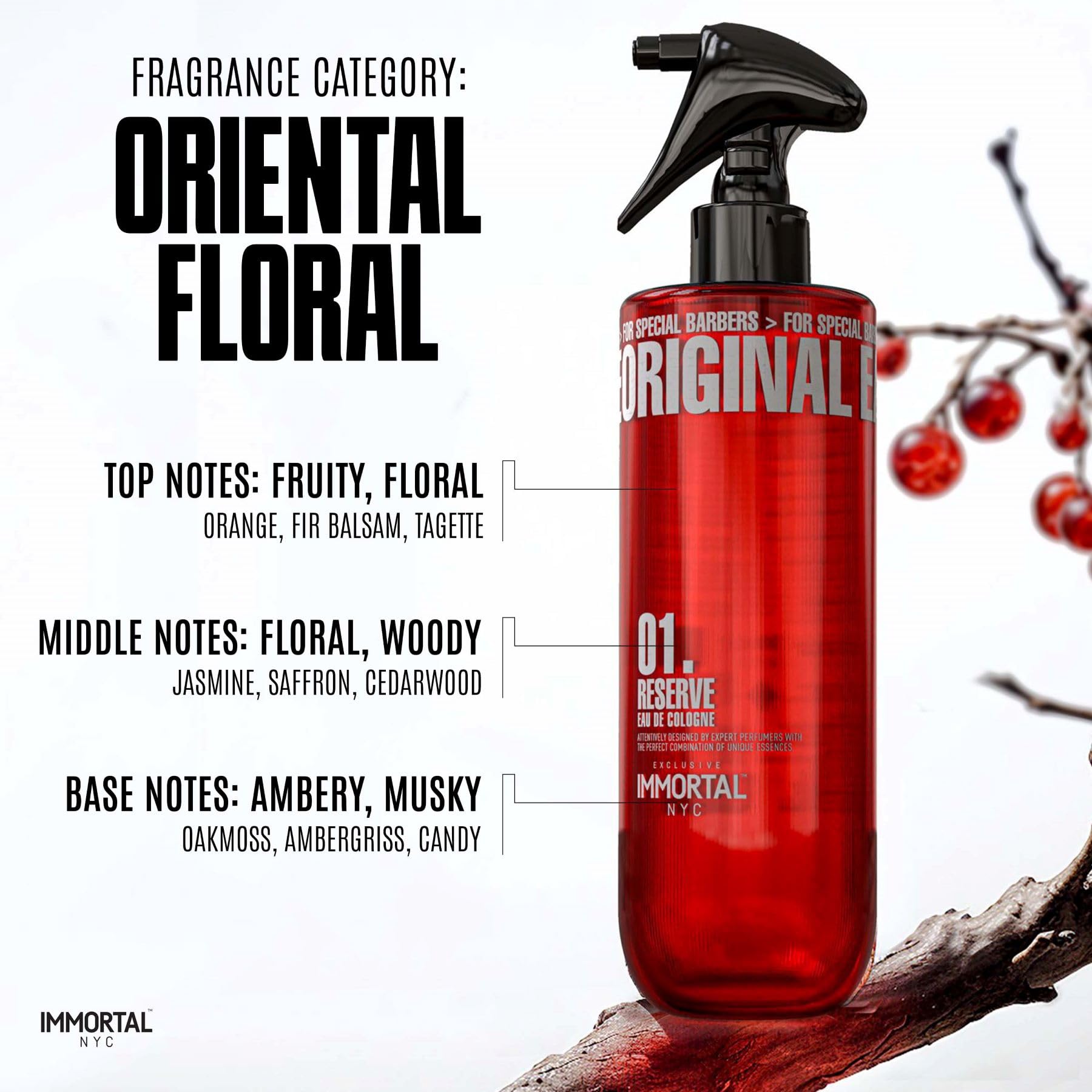Back label of Immortal NYC Reserve 01 grooming product