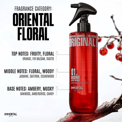 Back label of Immortal NYC Reserve 01 grooming product
