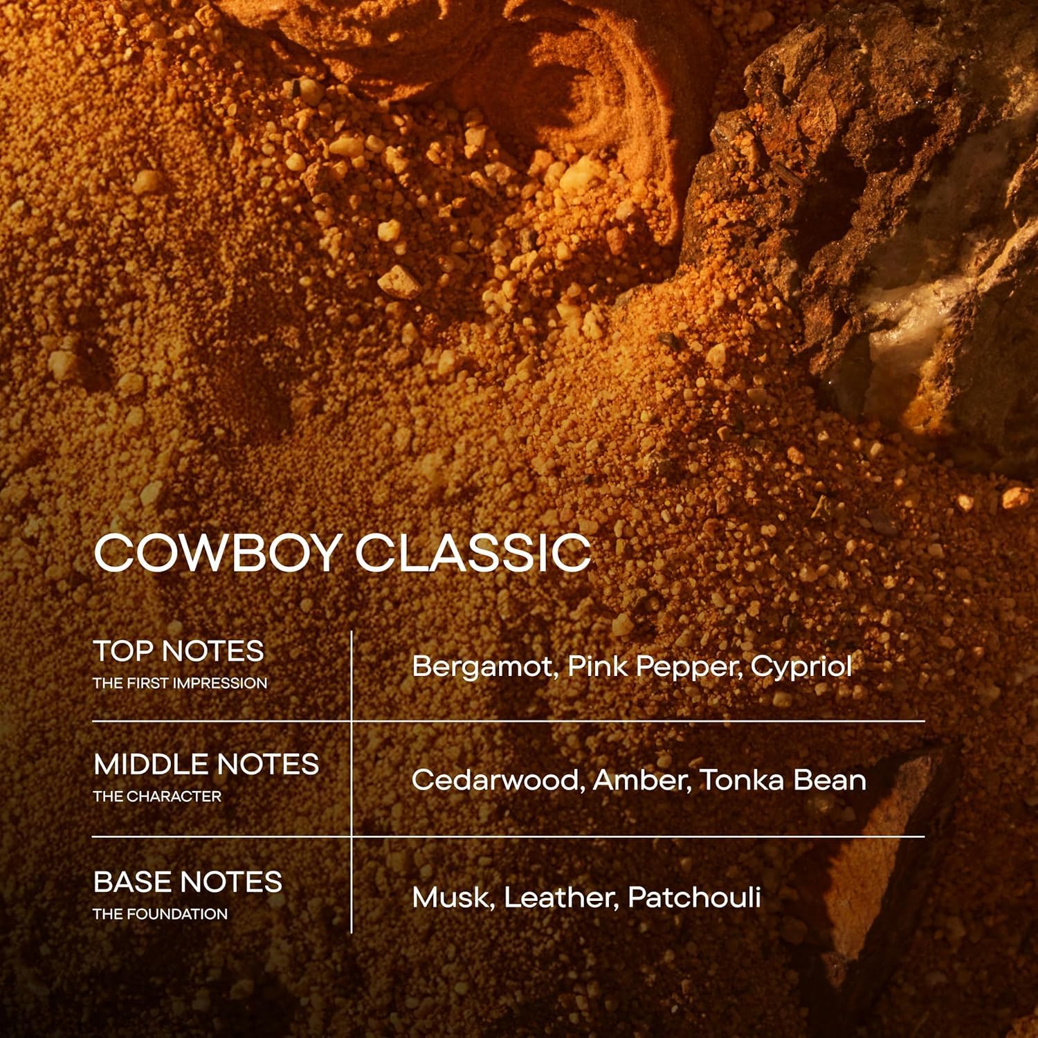 Close up of Harry's Cowboy Classic cologne bottle design