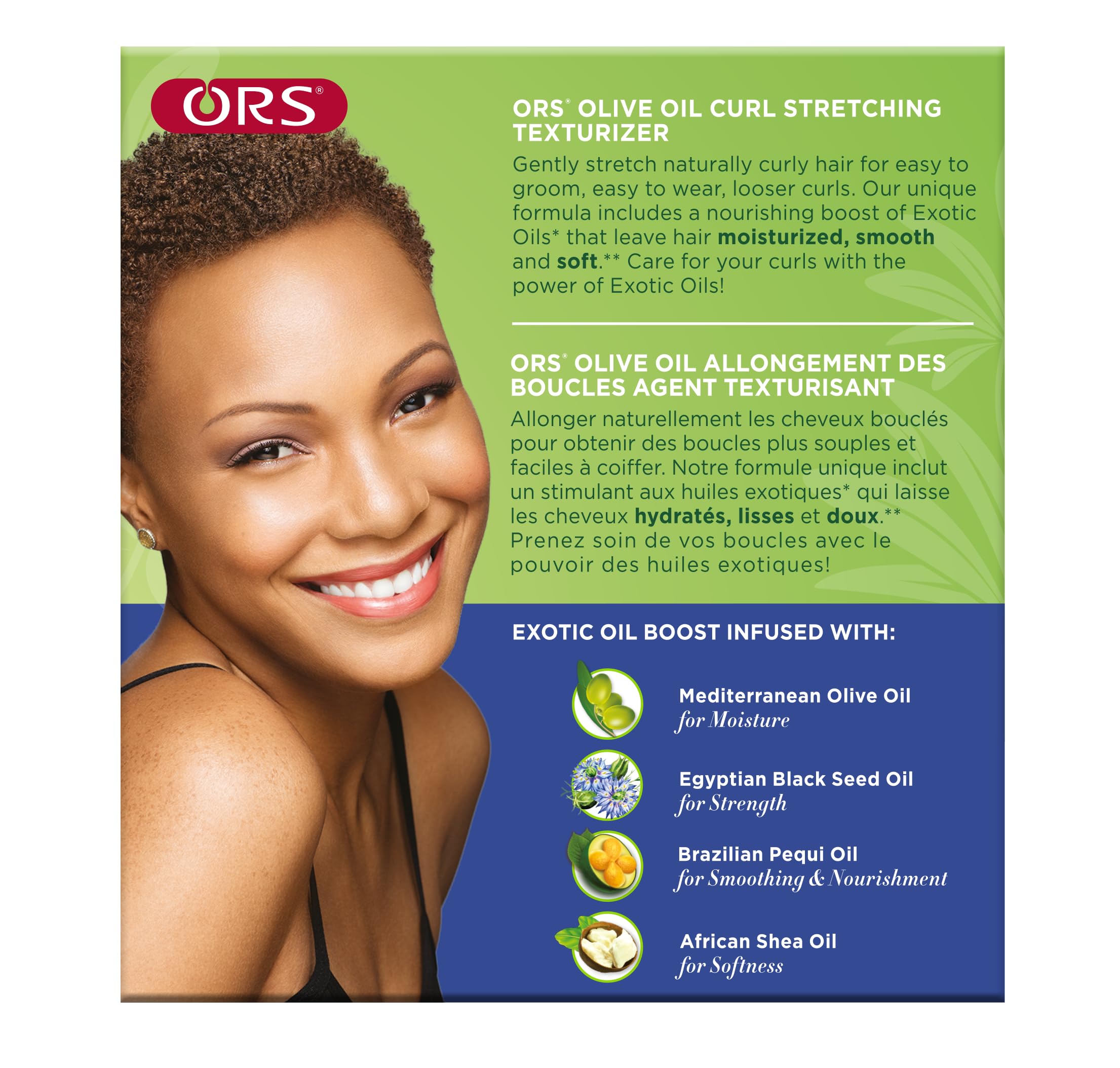 ORS natural hair texturizing system components inside the single complete application kit packaging