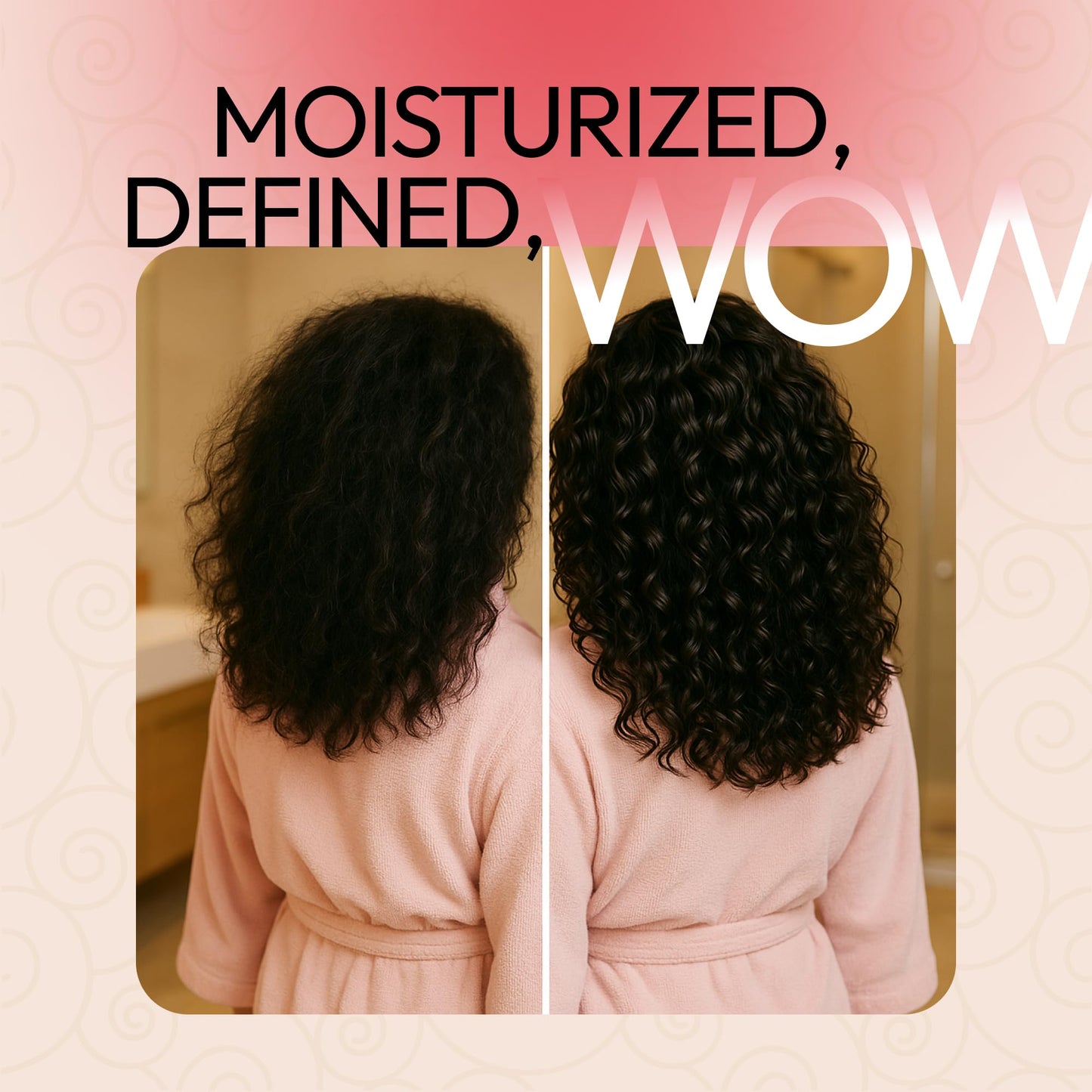 Close-up view of Sunatoria lightweight curl activator bottle designed for superior frizz control in high humidity