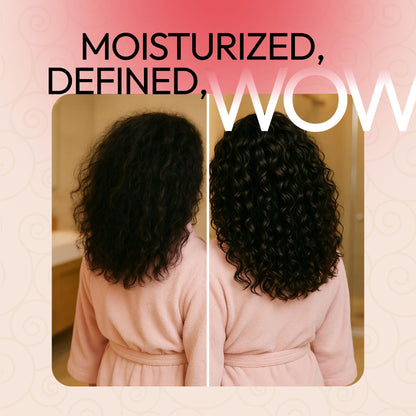 Close-up view of Sunatoria lightweight curl activator bottle designed for superior frizz control in high humidity