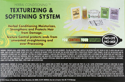 Detailed view of Africa's Best texturizing kit components