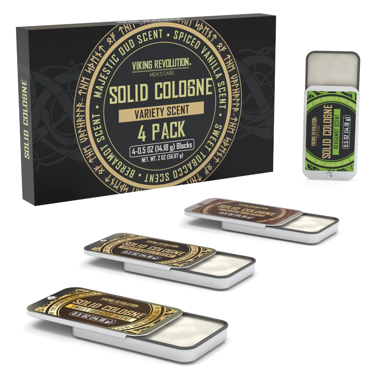 Viking Revolution solid cologne collection in hand