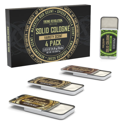 Viking Revolution solid cologne collection in hand
