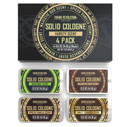Viking Revolution 4 Pack cologne set packaging close up