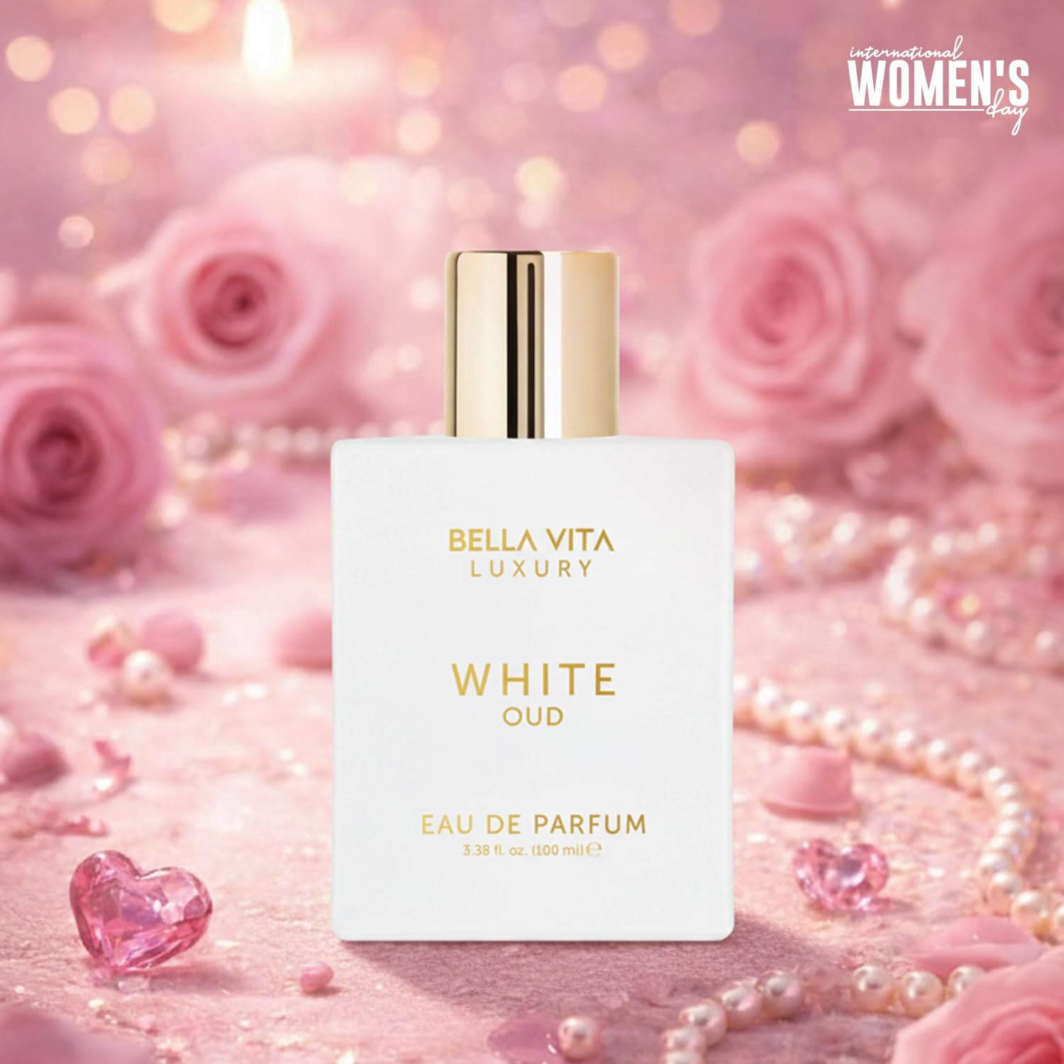 Close up of Bella Vita White Oud fragrance packaging