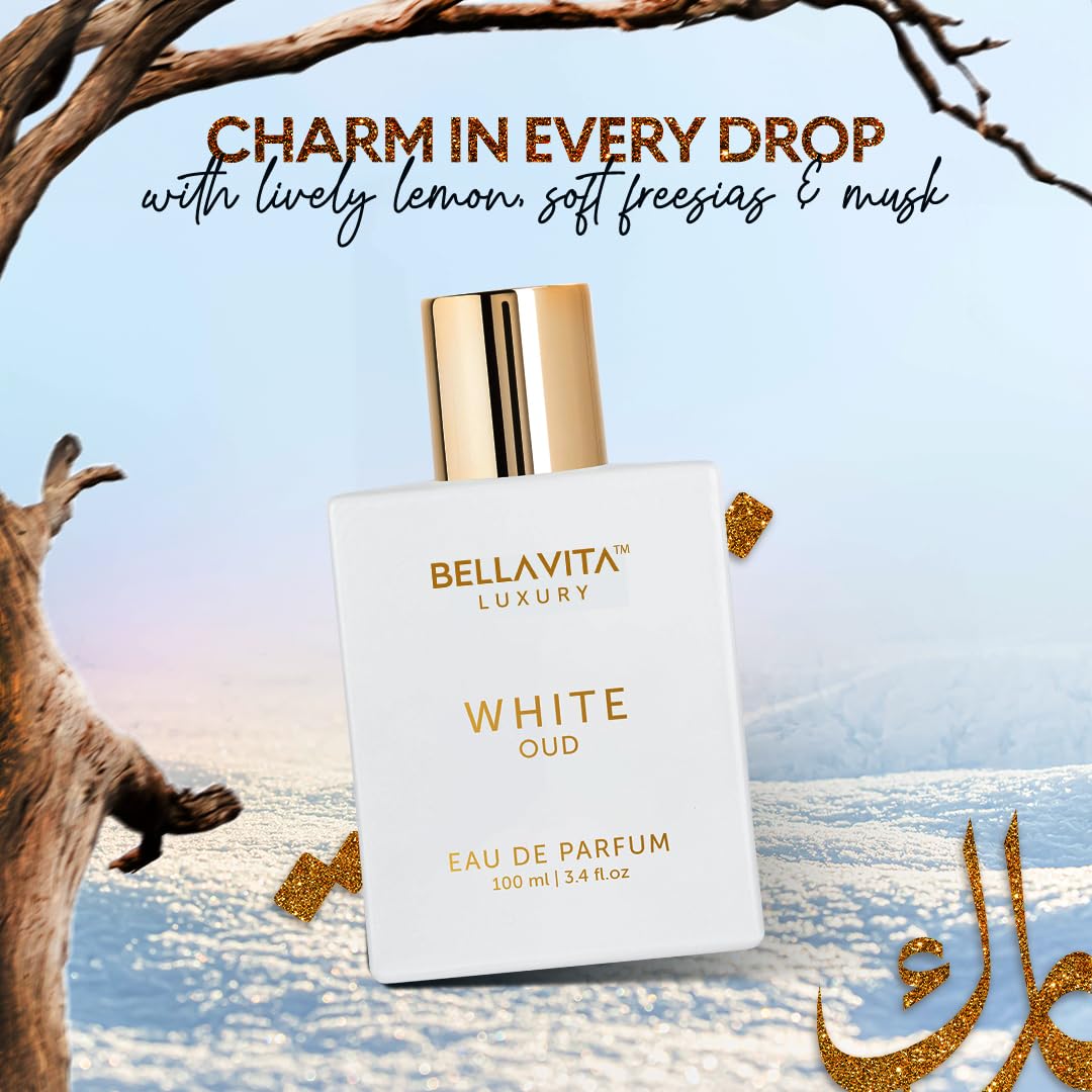 Bella Vita Luxury White Oud 100ml bottle on display