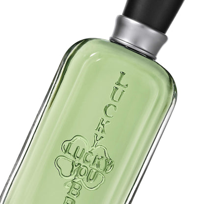Lucky Brand Lucky You Cologne packaging showing ingredients and product descriptions.