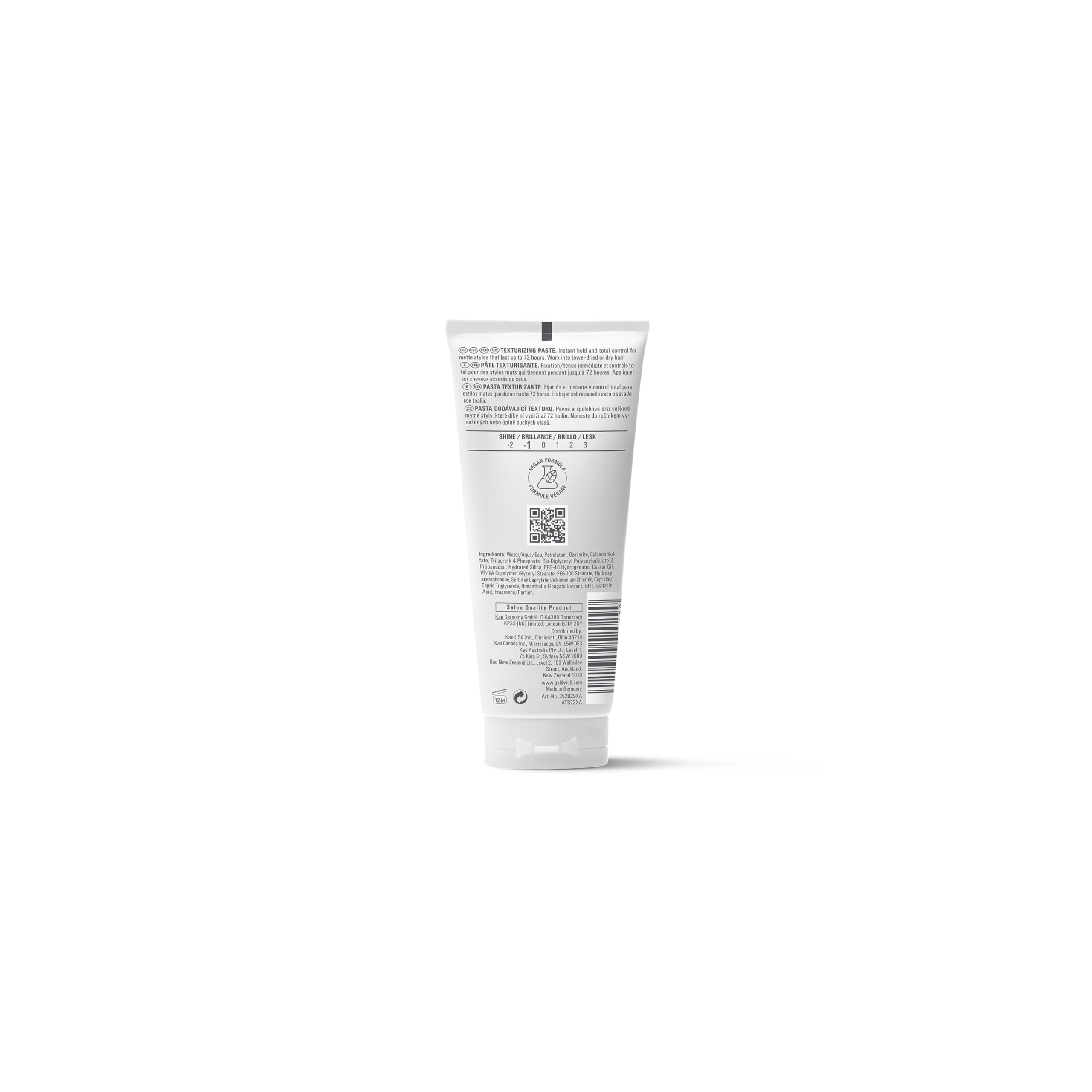 Goldwell professional matte styling cream tube showing ultra strong hold factor rating