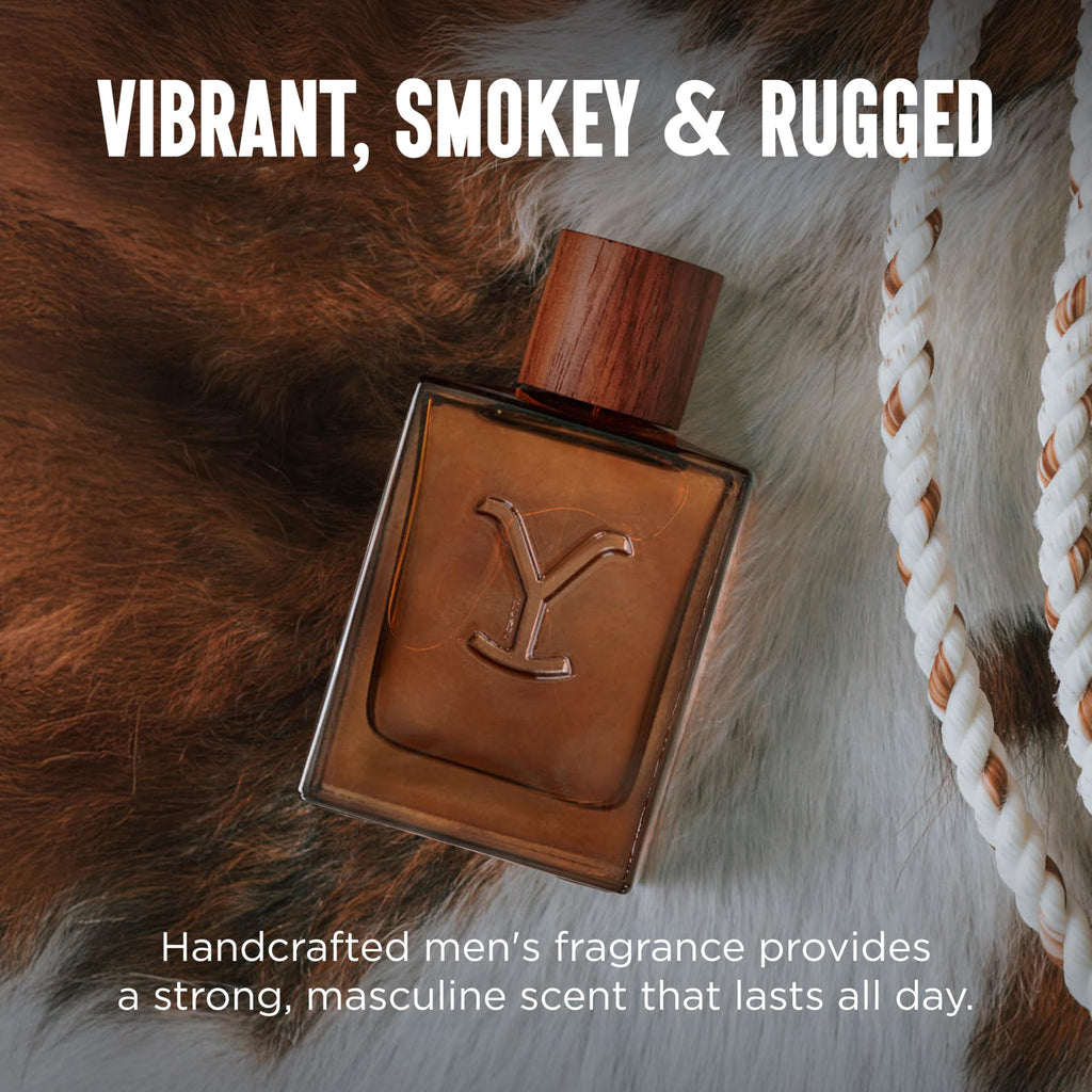 Professional studio shot of Tru Fragrance Beauty Yellowstone cologne