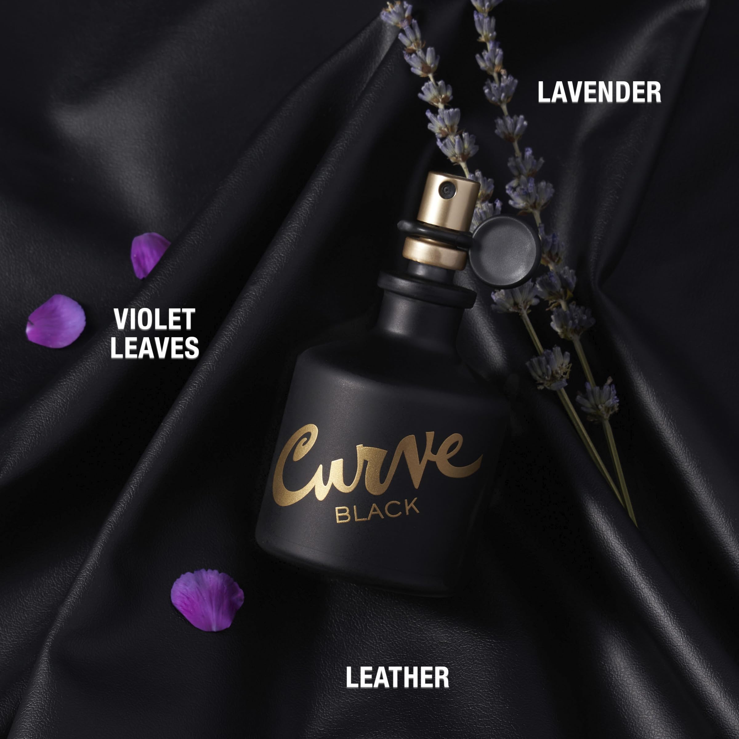 Close up of the Curve Black cologne label and packaging details