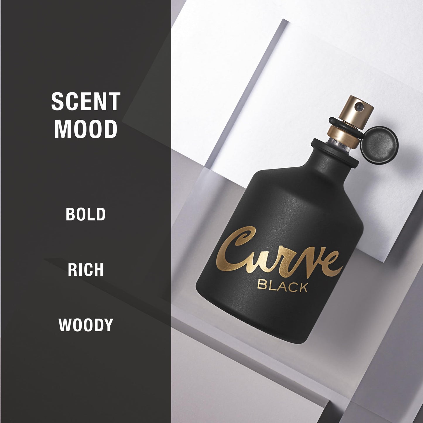 Side profile of the Curve Black for Men 125 milliliter bottle