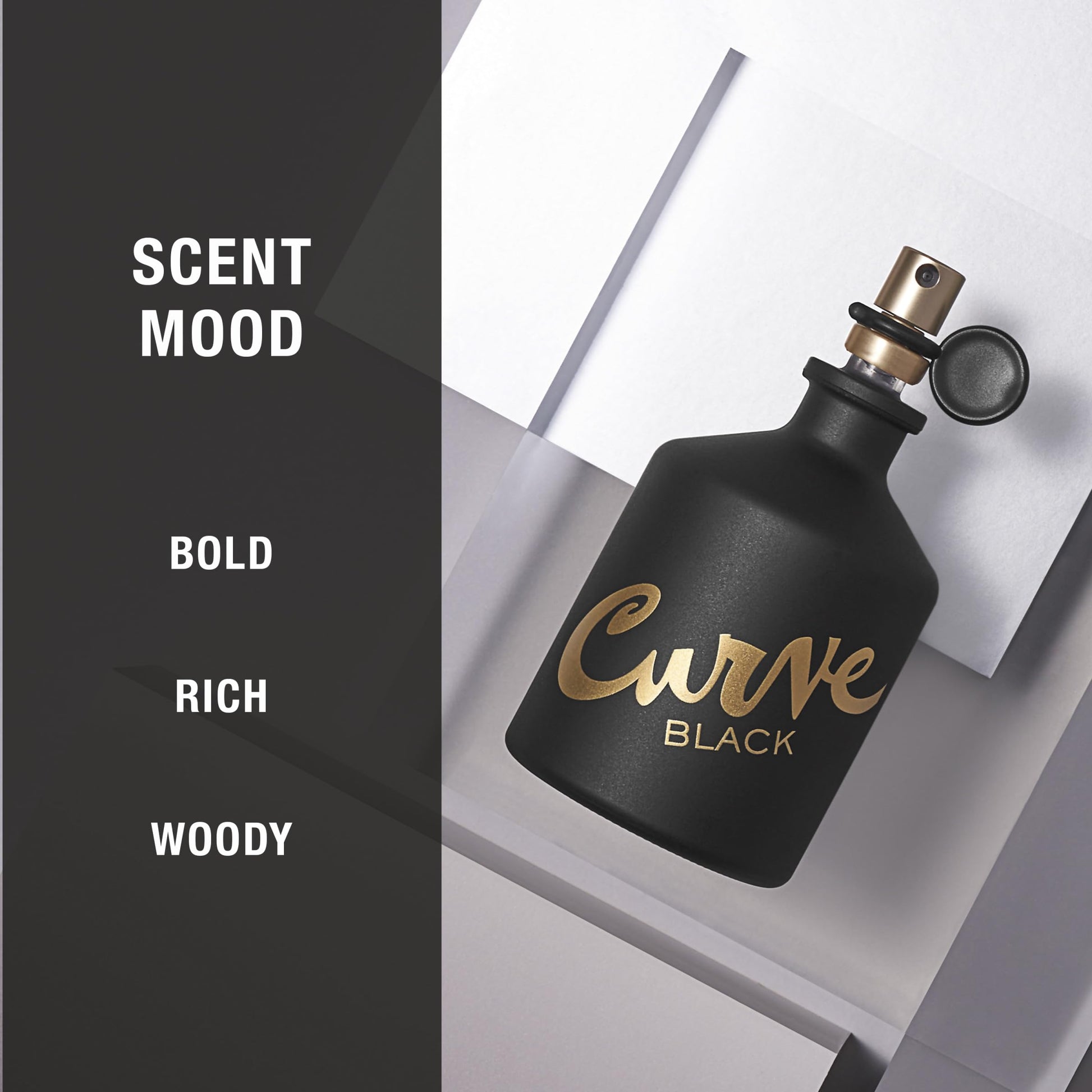 Side profile of the Curve Black for Men 125 milliliter bottle