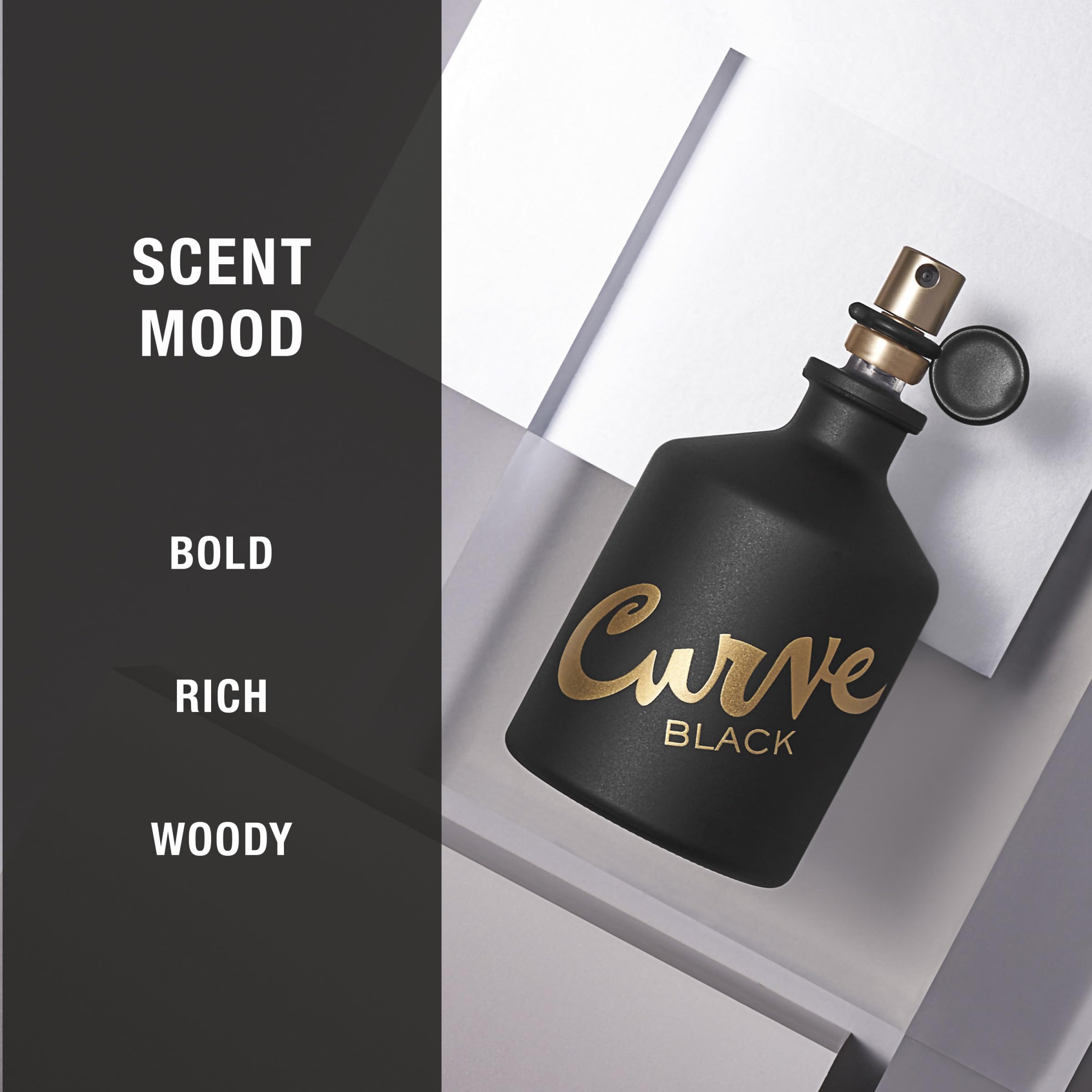 Side profile of the Curve Black for Men 125 milliliter bottle
