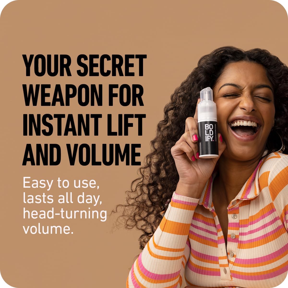 Boldify styling powder revolutionary spray pump mechanism closeup