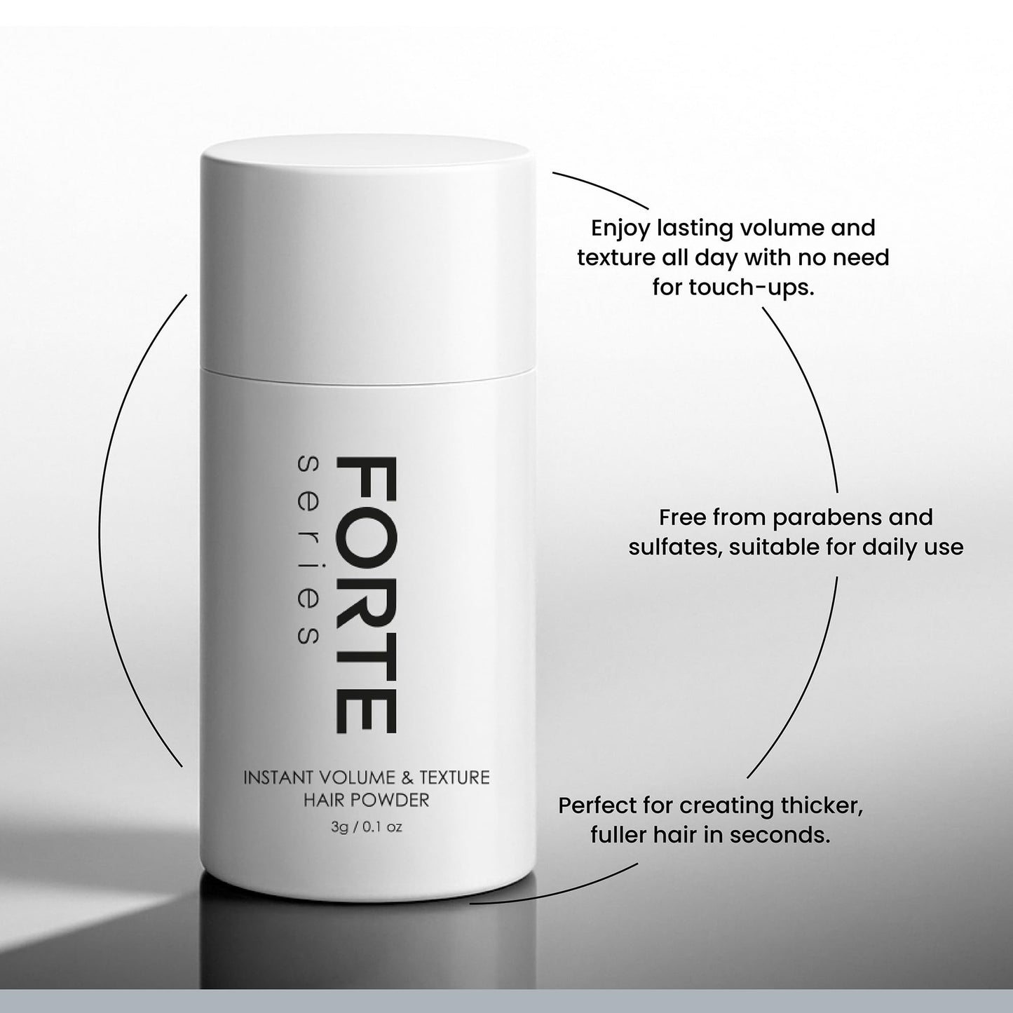 Forte Series Fine Hair Texture Powder product sizing details