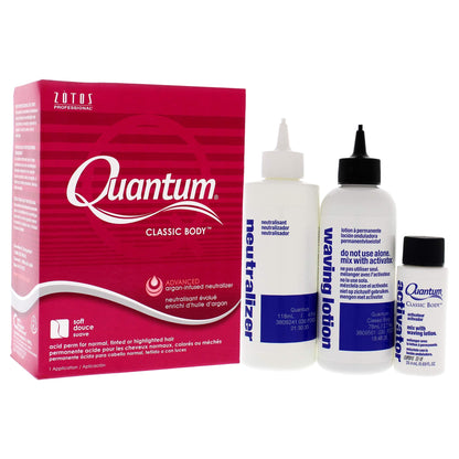 Zotos Quantum waving lotion and advanced conditioning neutralizer bottles side by side