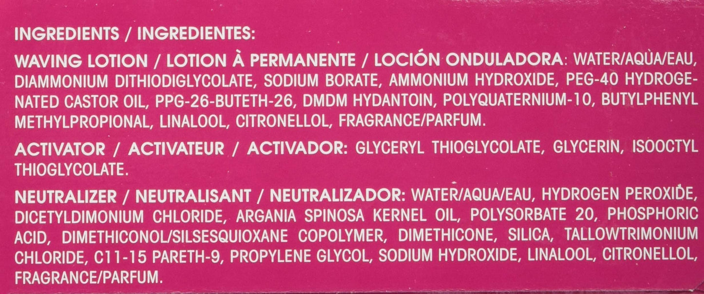 Zotos hair permanent treatment kit components displayed on a clean background