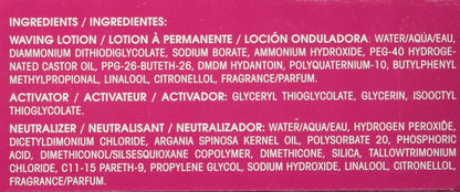 Zotos hair permanent treatment kit components displayed on a clean background