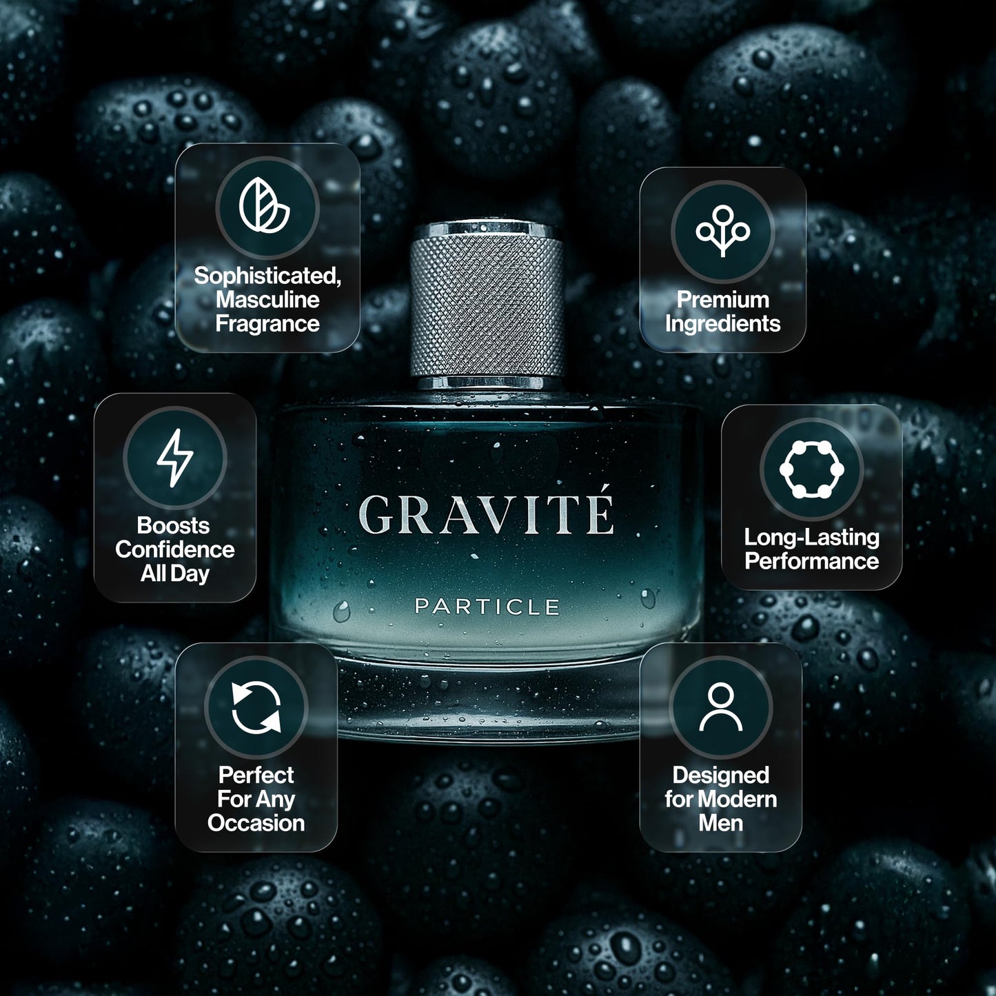 Particle Gravité men fragrance bottle side profile