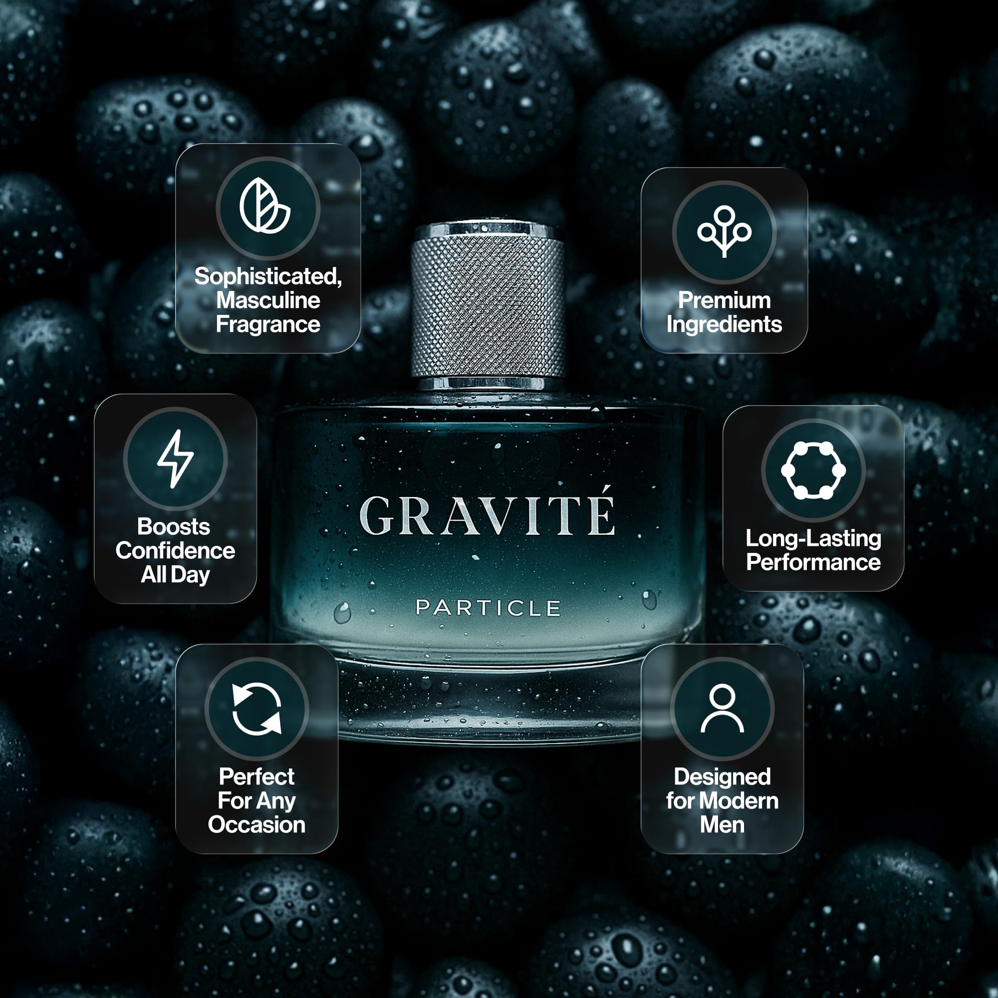 Particle Gravité men fragrance bottle side profile