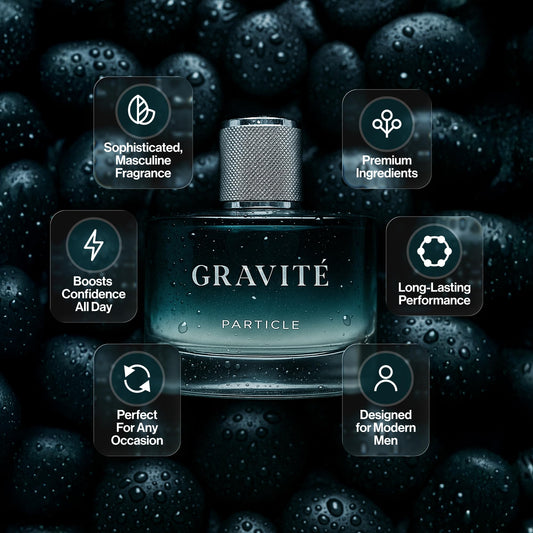 Particle Gravité men fragrance bottle side profile