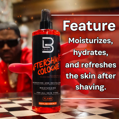 L3 Level 3 after shave bottle packaging details