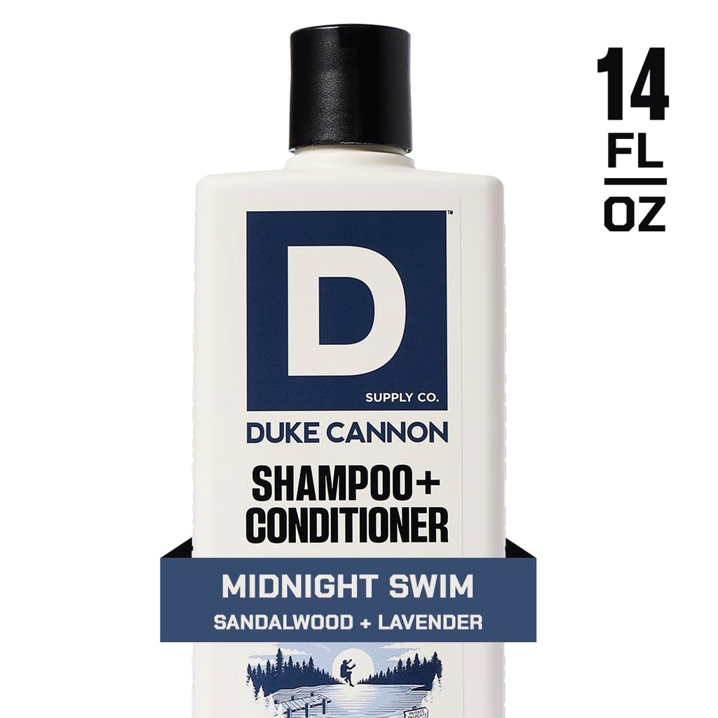 Duke Cannon Midnight Swim shampoo and conditioner 14 fluid ounces