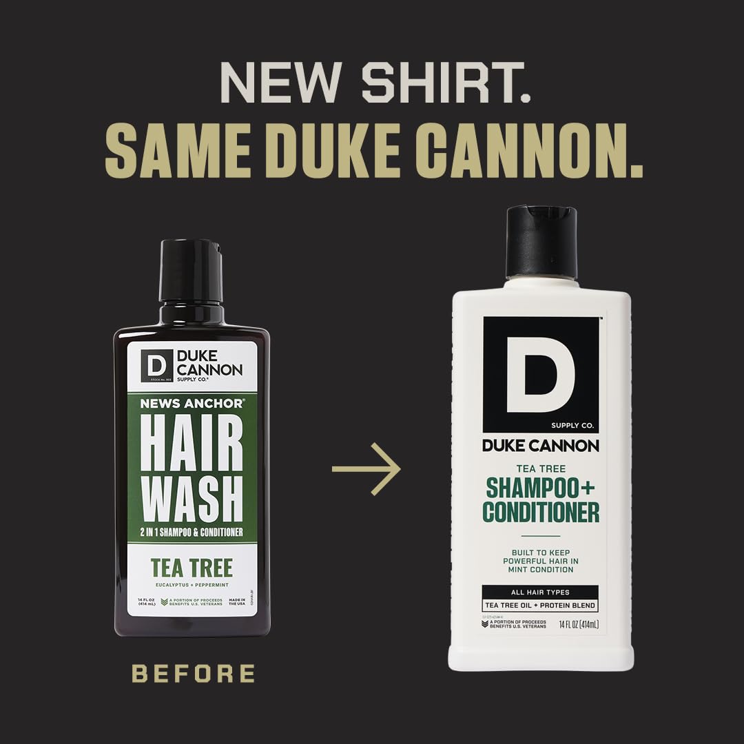 Duke Cannon Tea Tree hair wash for scalp stimulation