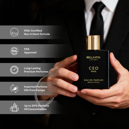 Professional shot of Bella Vita Luxury CEO Man Eau De Parfum