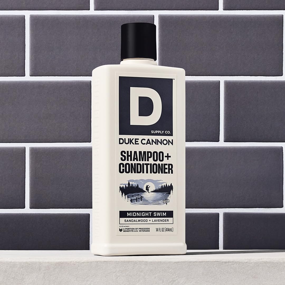 Duke Cannon 2 in 1 hair wash ingredients and benefits label