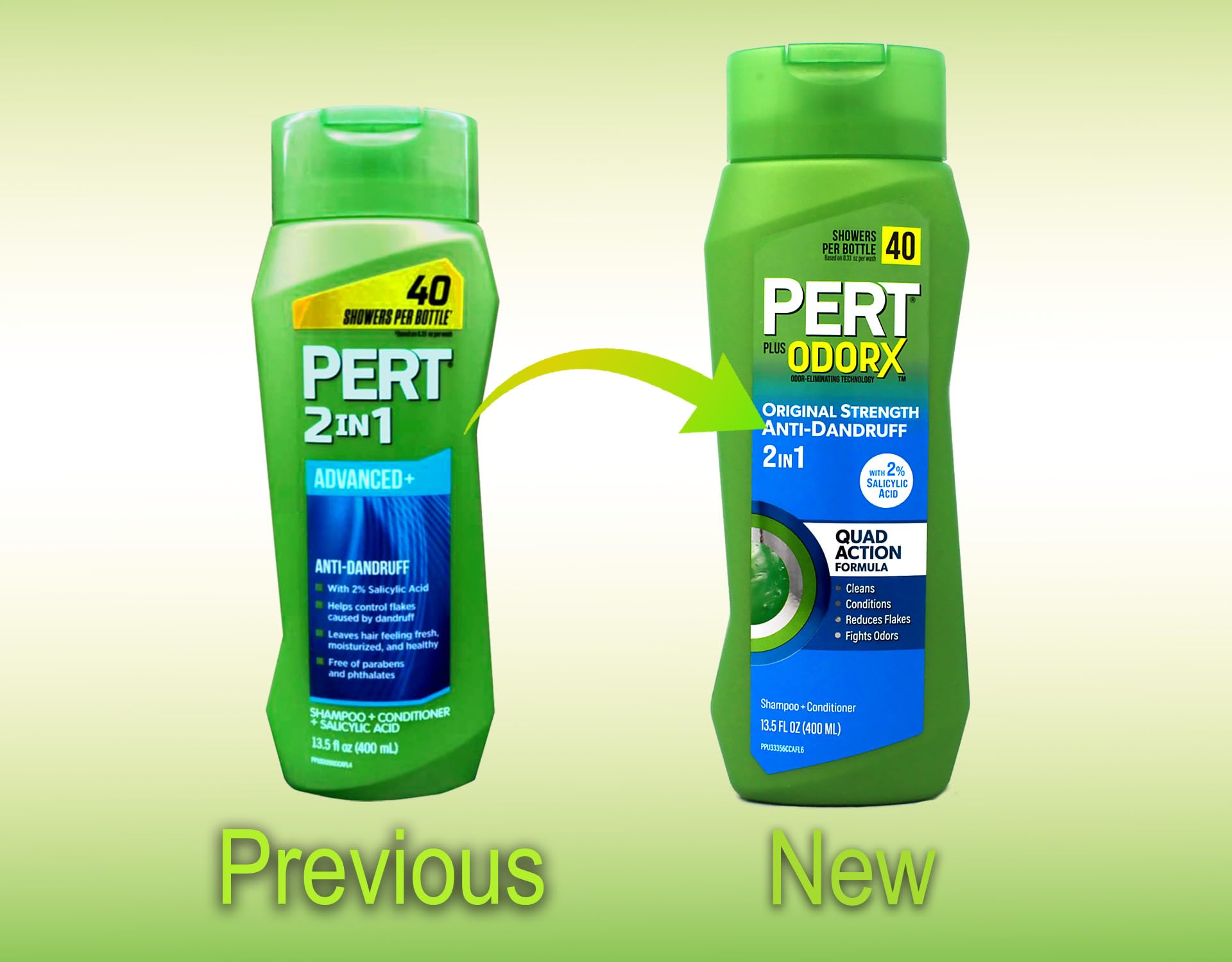 Pert Plus daily anti dandruff classic clean green bottle packaging details