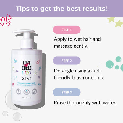 Love Ur Curls Kids 2-in-1 gentle detangling shampoo for children